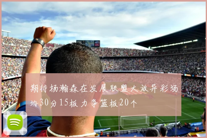 期待杨瀚森在发展联盟大放异彩场均30分15板力争篮板20个